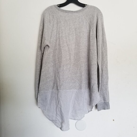 Wilt Silk Striped Trim Layered Distressed Sweater - Picture 5 of 17